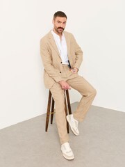 FatFace Bosbury Natural Linen Trousers - Image 5 of 7