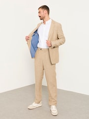 FatFace Bosbury Natural Linen Trousers - Image 6 of 7