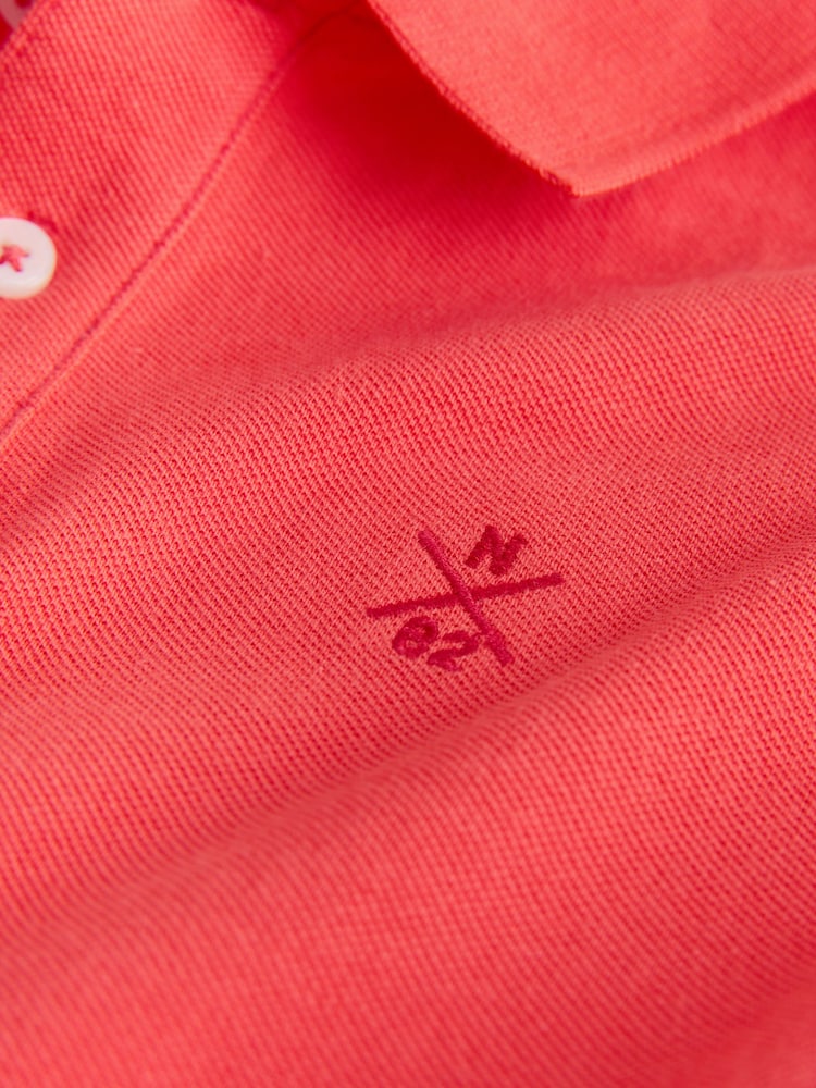 Coral Red Short Sleeve Polo Shirt (3-16yrs) - Image 4 of 4