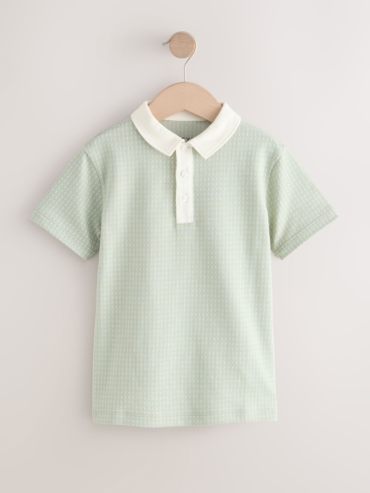 Mineral - Tricou polo cu mânecă scurtă din jacquard (3-16ani) - Imaginea 1 din 4 Mineral - Tricou polo cu mânecă scurtă din jacquard (3-16ani) - Imaginea 1 din 4