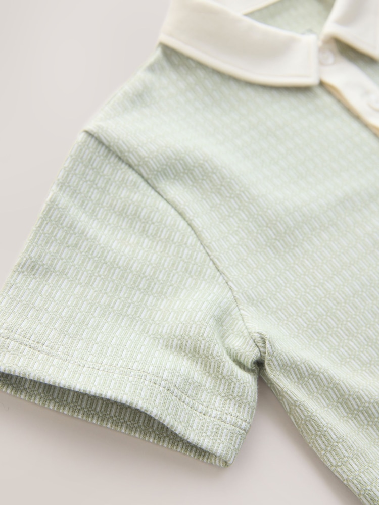 Mineral - Tricou polo cu mânecă scurtă din jacquard (3-16ani) - Imaginea 4 din 4 Mineral - Tricou polo cu mânecă scurtă din jacquard (3-16ani) - Imaginea 4 din 4