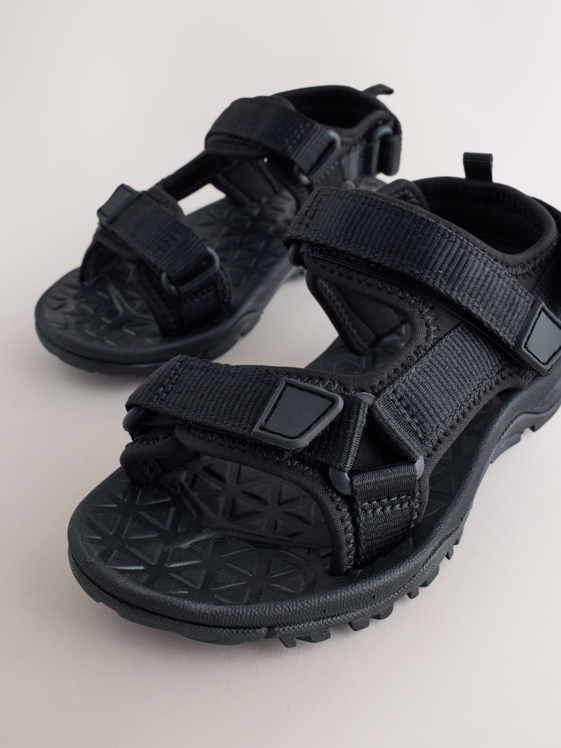 Buy Black Standard Fit (F) Touch Fastening Trekker Walking Sandals