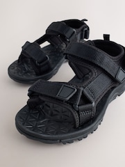 Black Standard Fit (F) Touch Fastening Trekker Walking Sandals - Image 4 of 6