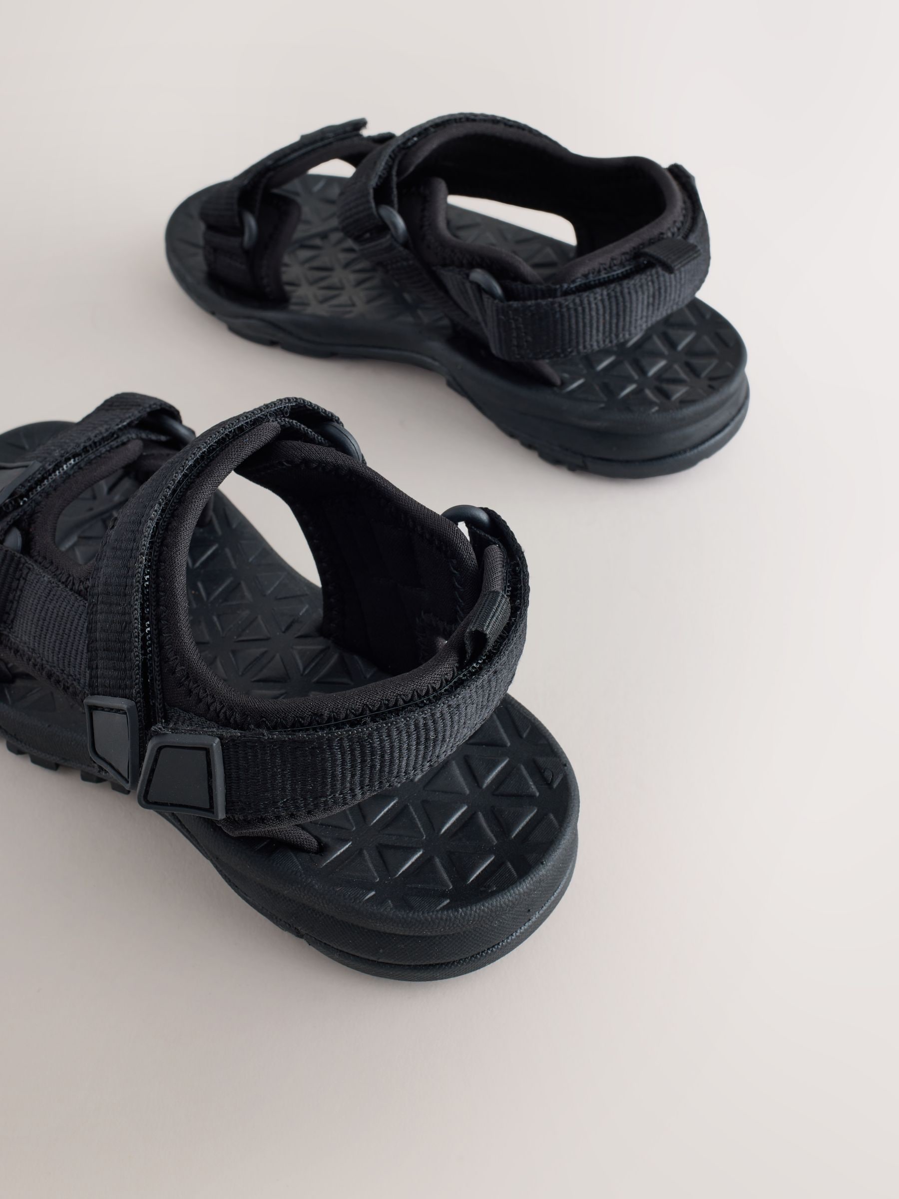 Buy Black Standard Fit (F) Touch Fastening Trekker Walking Sandals