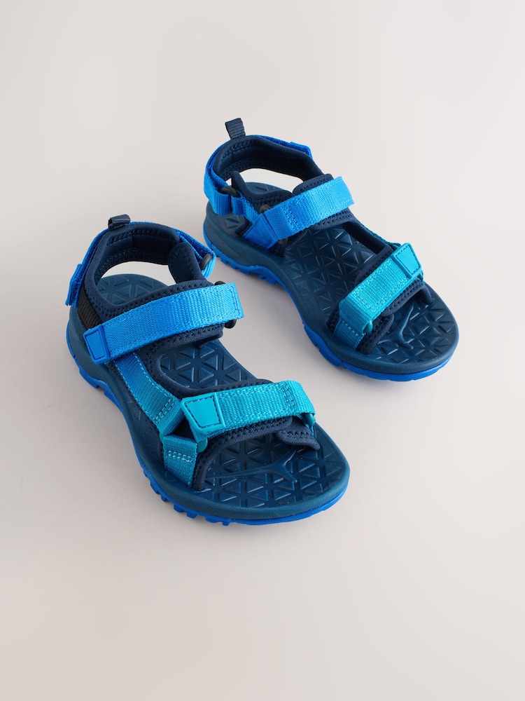 Blue Standard Fit (F) Touch Fastening Trekker Walking Sandals - Image 1 of 5