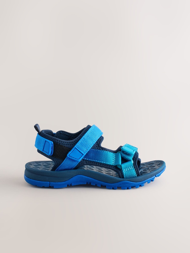 Blue Standard Fit (F) Touch Fastening Trekker Walking Sandals - Image 2 of 5