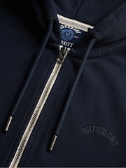 Superdry Blue Essential Logo Cropped Full Zip Hoodie - Image 7 of 7