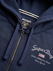 Superdry Blue Athletic Essentials Cropped Zip Hoodie - Image 9 of 9
