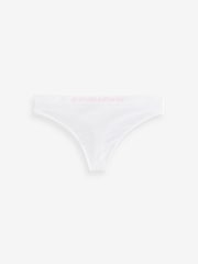 Victoria's Secret White Thong 4 Pack Logo Knickers - Image 2 of 3