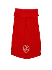 Victoria's Secret Pink Bright Vermillion Red Cable Knit Pet Jumper - Image 1 of 3