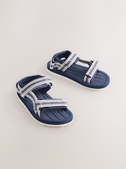 Navy Stripe Touch Fastening Trekker Sandals - Image 1 of 5