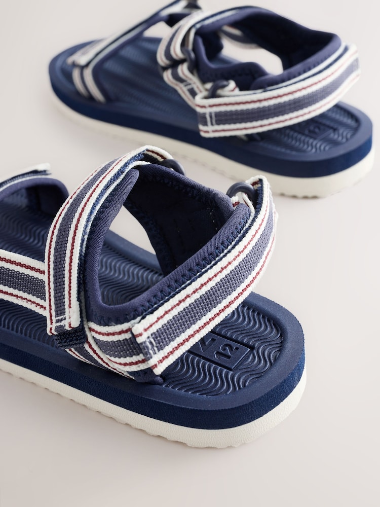Navy Stripe Touch Fastening Trekker Sandals - Image 8 of 8 Navy Stripe Touch Fastening Trekker Sandals - Image 8 of 8