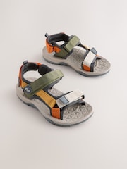 Neutral Colourblock Standard Fit (F) Touch Fastening Trekker Walking Sandals - Image 1 of 6