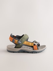 Neutral Colourblock Standard Fit (F) Touch Fastening Trekker Walking Sandals - Image 3 of 6