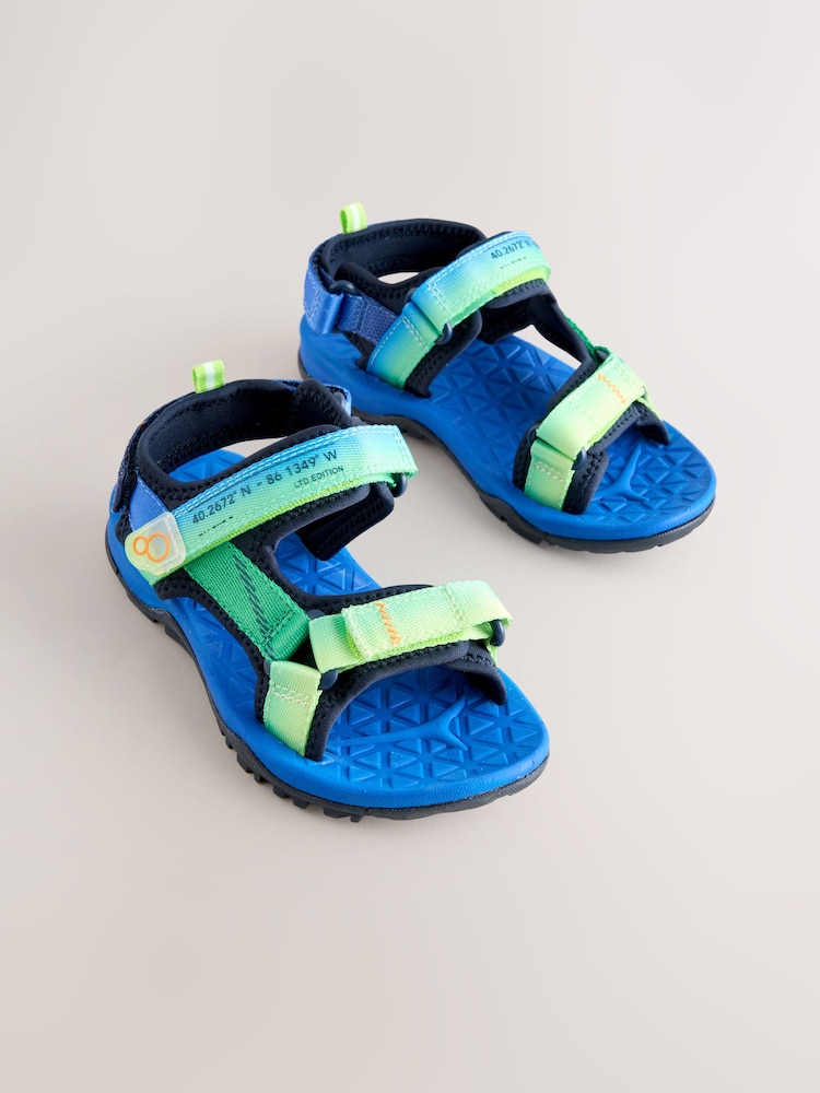 Blue/Green Standard Fit (F) Touch Fastening Trekker Walking Sandals - Image 1 of 5
