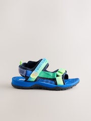 Blue/Green Standard Fit (F) Touch Fastening Trekker Walking Sandals - Image 2 of 5
