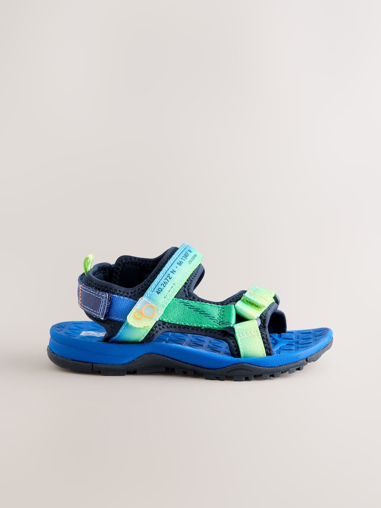 Blue/Green Standard Fit (F) Touch Fastening Trekker Walking Sandals - Image 2 of 5