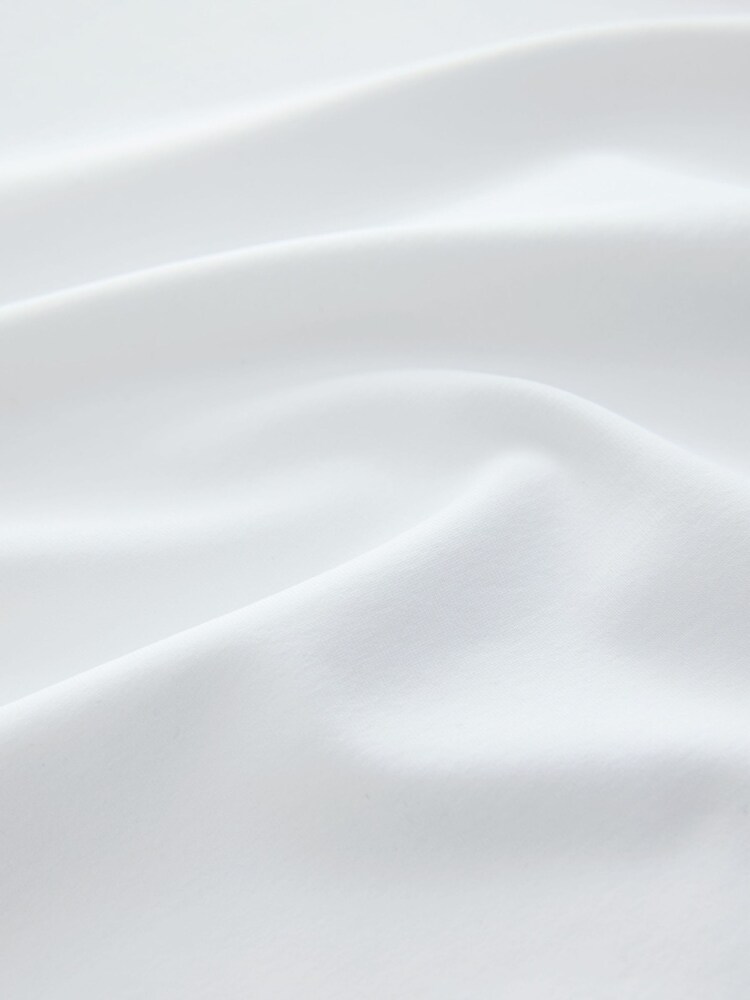 White/Burgundy Tipped Soft Touch Slinky Nylon Scoop Neck Short Sleeve Top - Image 2 of 3 White/Burgundy Tipped Soft Touch Slinky Nylon Scoop Neck Short Sleeve Top - Image 2 of 3