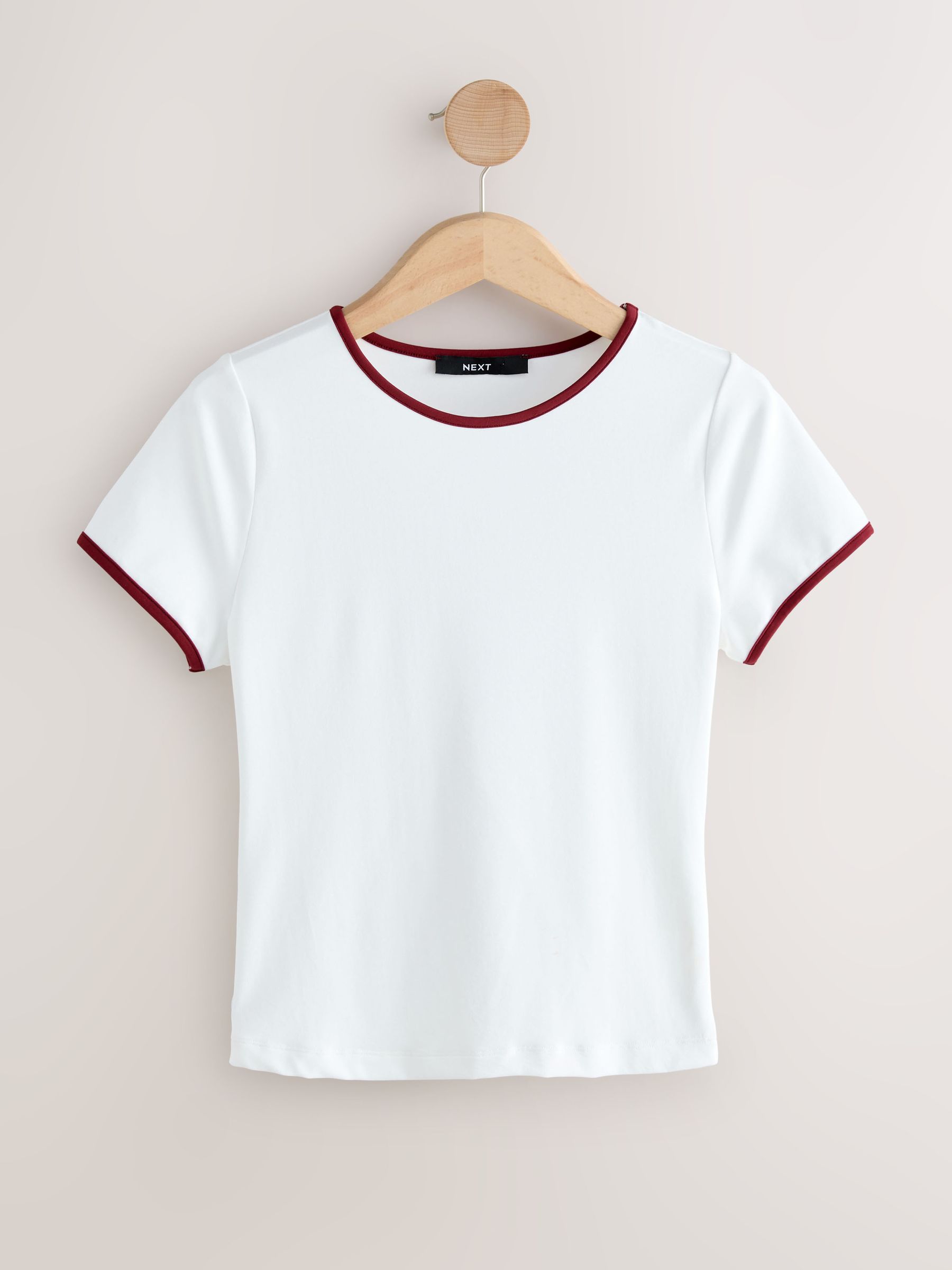 トップス ENNOY Professional S/S T-Shirt White/Red Buy White/Burgundy Tipped Soft Touch Slinky Crew Neck Short Sleeve