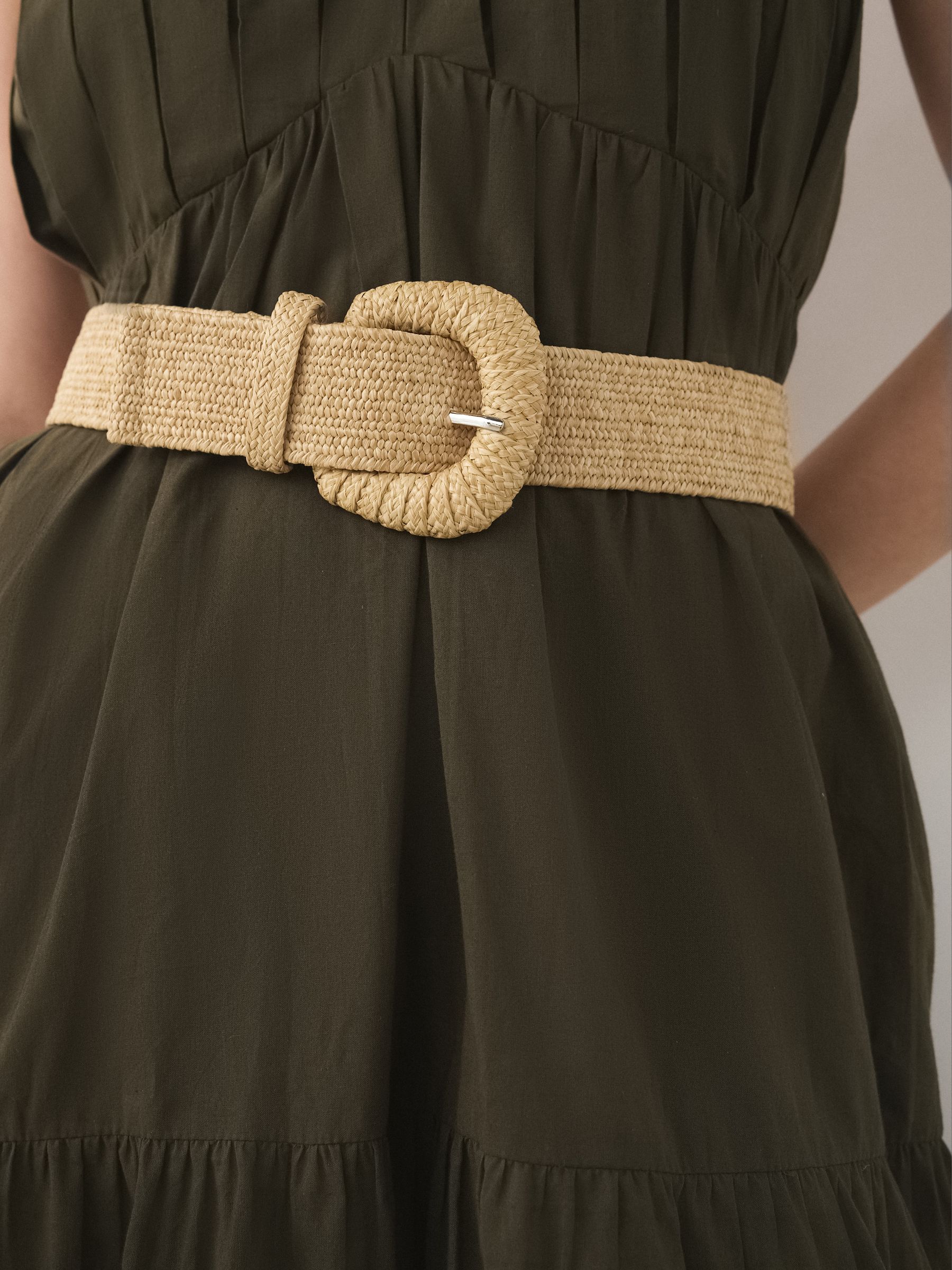 Buy Neutral Wide Raffia Effect Belt from the Next UK online shop