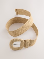 Neutral Wide Raffia Effect Belt - Image 6 of 6