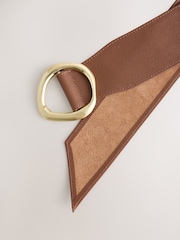 Marron fauve - Large ceinture en cuir - Image 4 sur 5