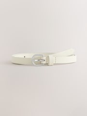 Navy Blue/Bone Skinny PU Belts 2 Pack - Image 4 of 7
