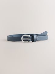 Navy Blue/Bone Skinny PU Belts 2 Pack - Image 5 of 7