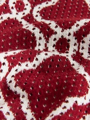 Burgundy Red Textured Knitted Polo Shirt and Shorts Set (3-16yrs) - Image 14 of 15