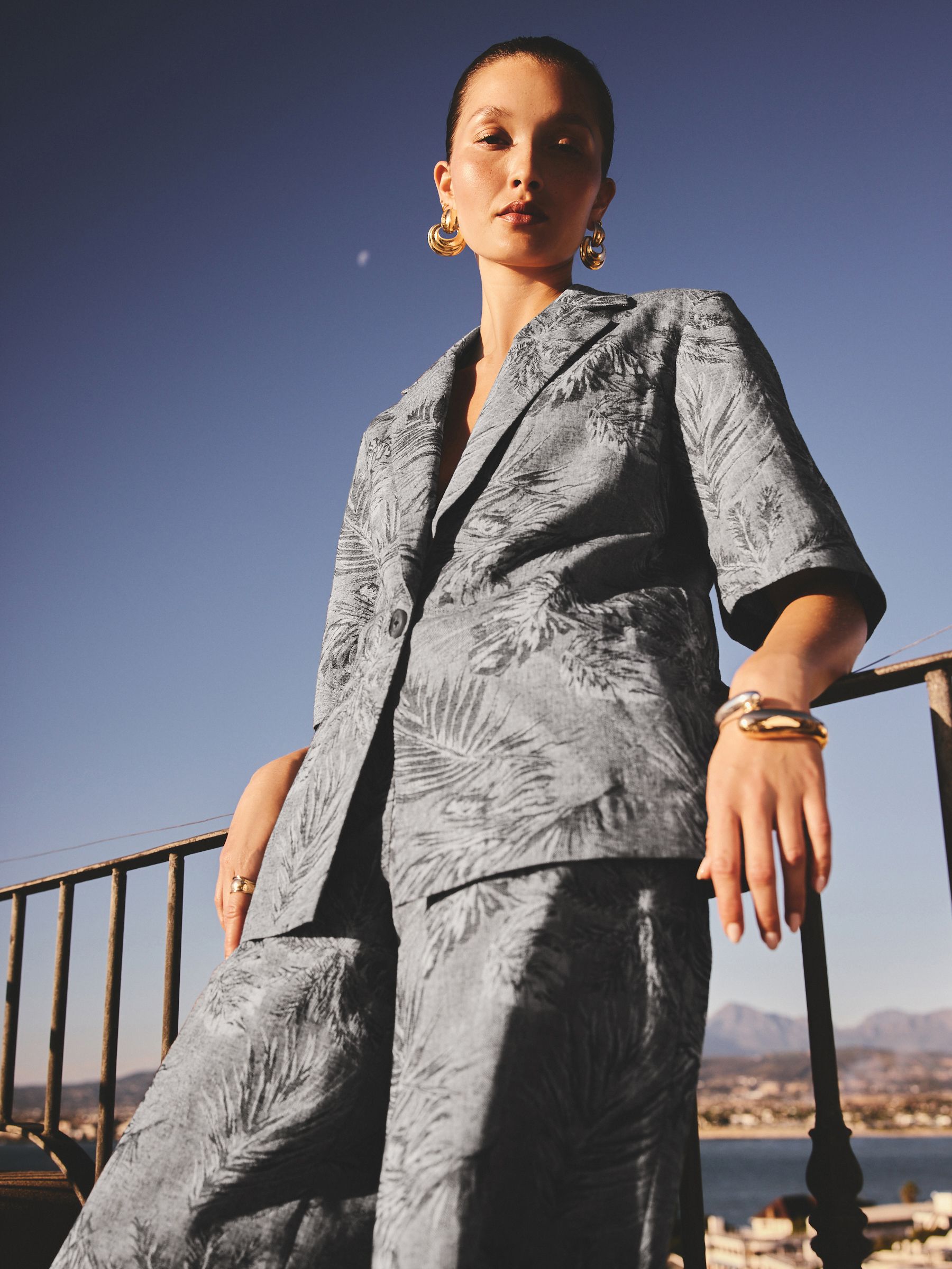 ジャケット・アウター WIND AND SEA Jacquard Knit Combo Jacket Buy Blue Jacquard Short Sleeve Jacket with Linen from Next Germany