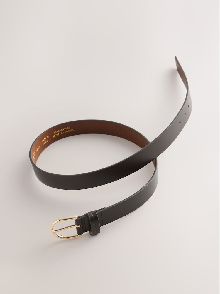 Chocolate Brown Regular Leather Belt - Image 2 of 3