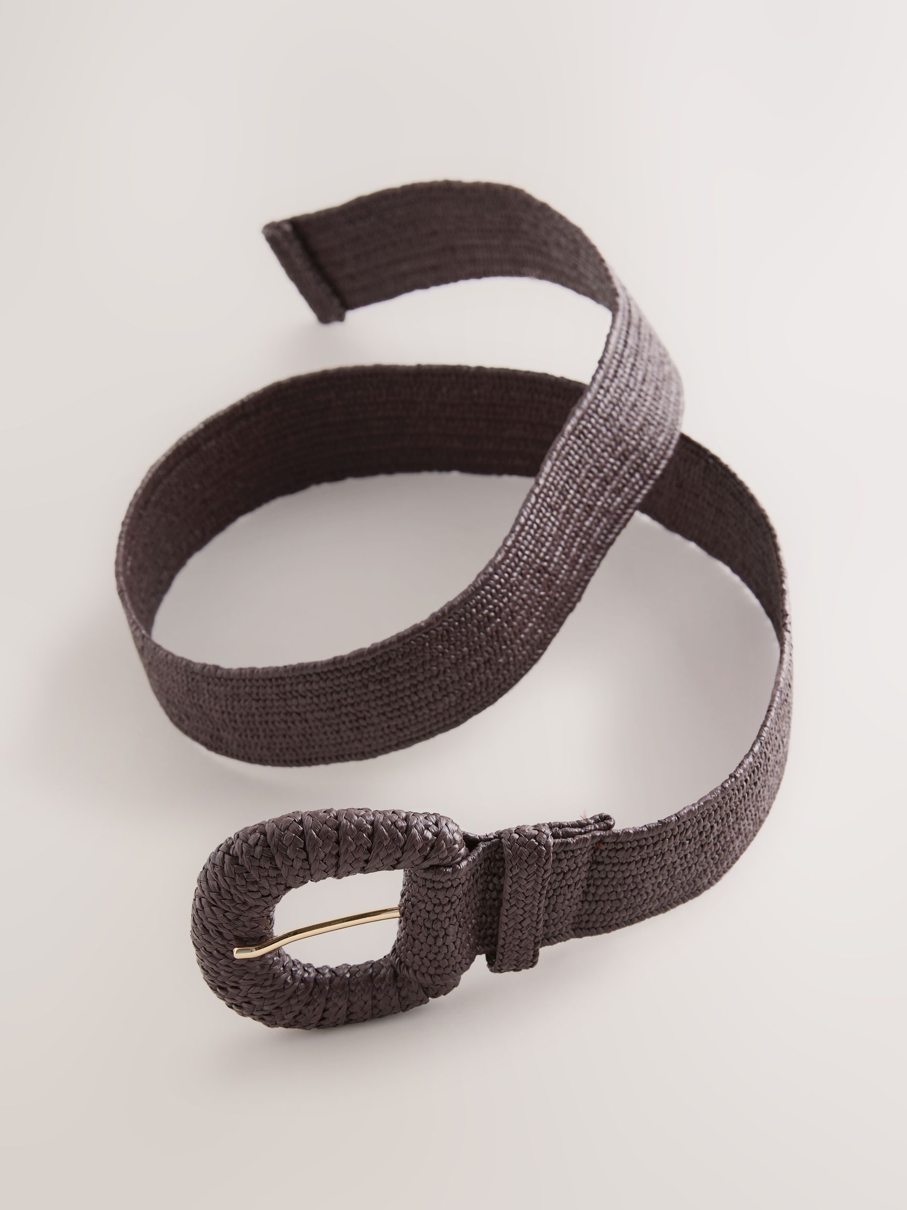 Buy Chocolate Brown Wide Raffia Effect Belt from Next USA