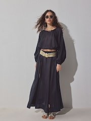 Gold Wide Leather Belt - Image 2 of 6