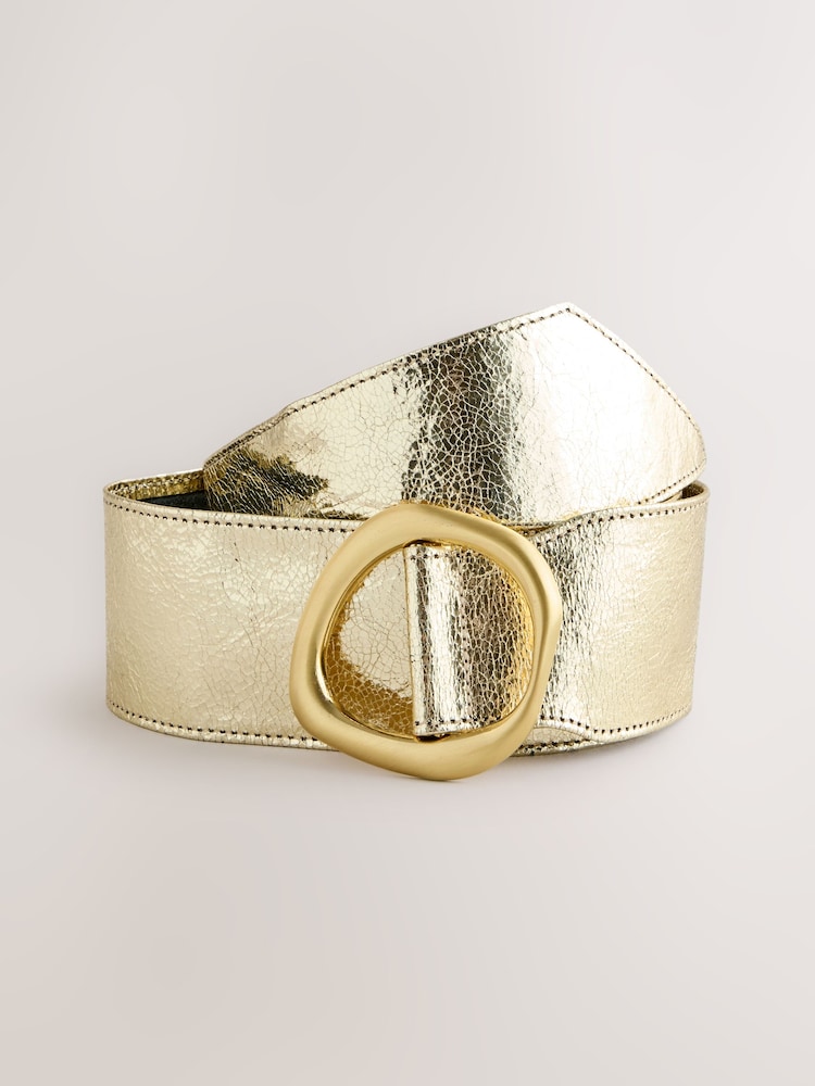 Buy Gold Wide Leather Sash Belt from Next USA display picture 1