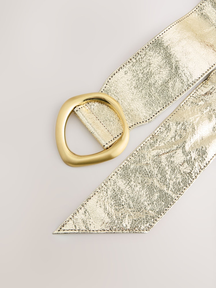 Gold Wide Leather Belt - Image 6 of 6