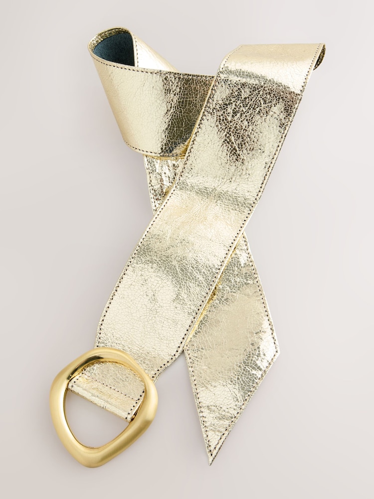 Gold Wide Leather Sash Belt - Image 9 of 9