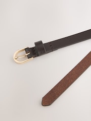 Chocolate Brown Skinny Leather Belt - Image 4 of 5