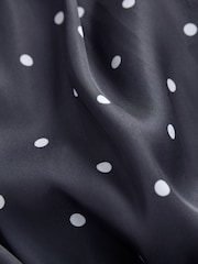 Navy Blue Polka Dot Polka Dot Satin Halter Top - Image 9 of 9