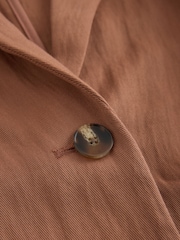 Brown Relaxed Crinkle Short Sleeve Blazer - Image 7 of 8