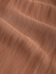 Brown Relaxed Crinkle Short Sleeve Blazer - Image 8 of 8