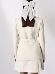 Ecru Tabitha Simmons X NEXT Boucle Belted Blazer - Image 4 of 7