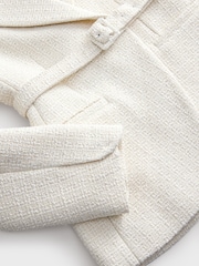 Ecru - Tabitha Simmons X NEXT Boucle Belted Blazer - 8න් 8 වන රූපය