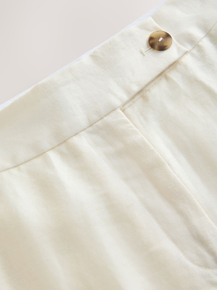 White N. Premium 100% Linen Bootcut Trousers - Image 3 of 3