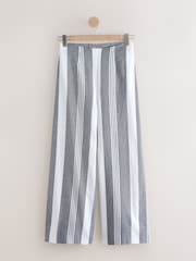 Navy Blue/White Stripe N. Premium Wide Leg Trousers - Image 1 of 3