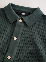 ירוק יער - חולצת פולו מכופתרת סרוגה (גיל 3 עד 16) - תמונה 5 מתוך 5