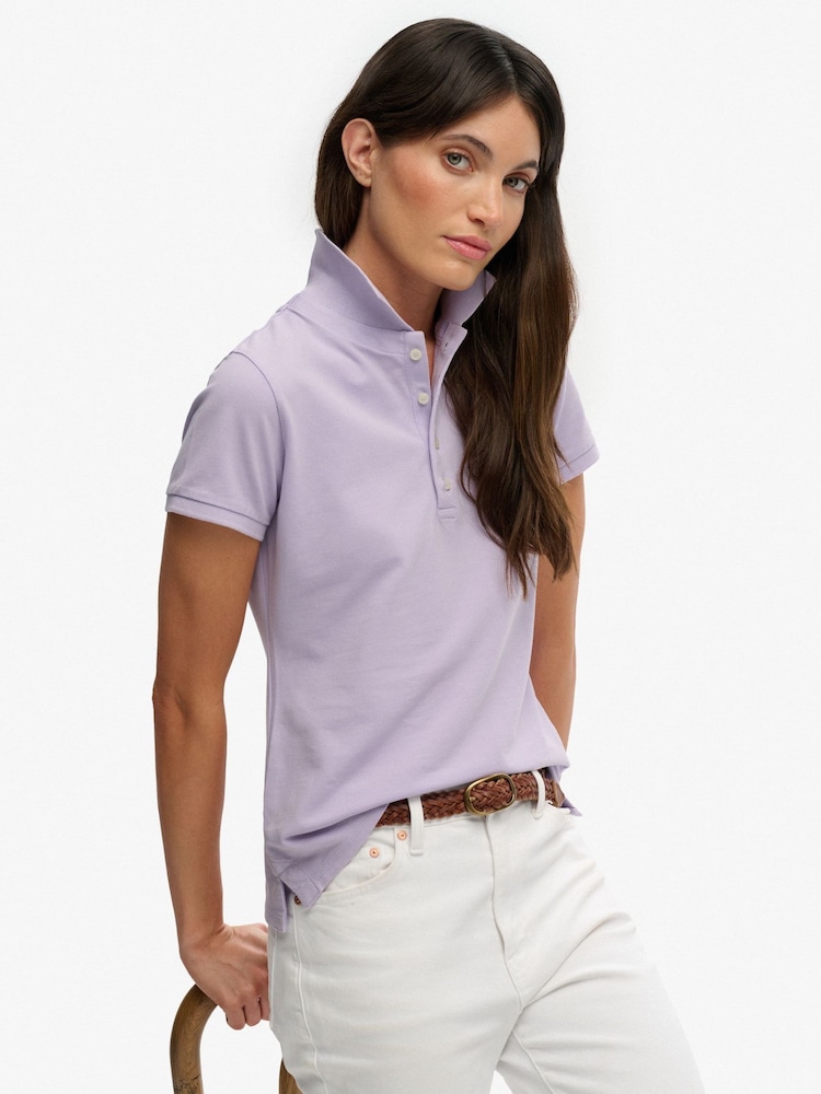 Superdry Purple Heritage Slim Fit Polo Shirt - Image 1 of 4