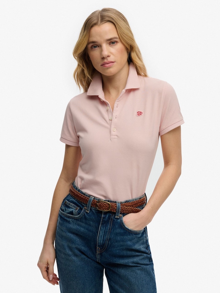 Superdry Pink Heritage Slim Fit Polo Shirt - Image 1 of 6