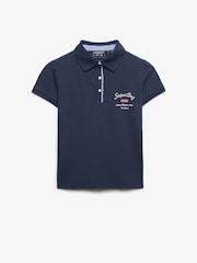 Superdry Blue Athletic Essential Graphic Polo Shirt - Image 1 of 2