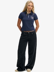 Superdry Blue Athletic Essential Graphic Polo Shirt - Image 4 of 7