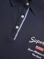 Superdry Blue Athletic Essential Graphic Polo Shirt - Image 7 of 7
